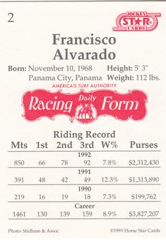 1993 Jockey Star #2 Francisco Alvarado Back